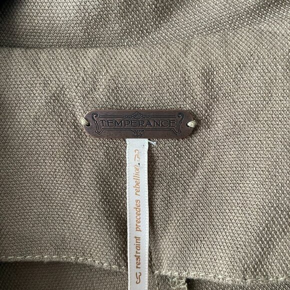 Temperance Button Front Collared Outdoor Casual Utility Jacket Olive Green XS - Picture 7 of 9